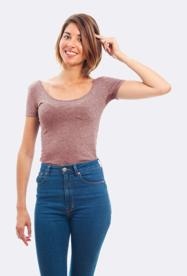 Cotton Tight Fitting Navel Cut Short Sleeved Women's Cropped Top - Image 3