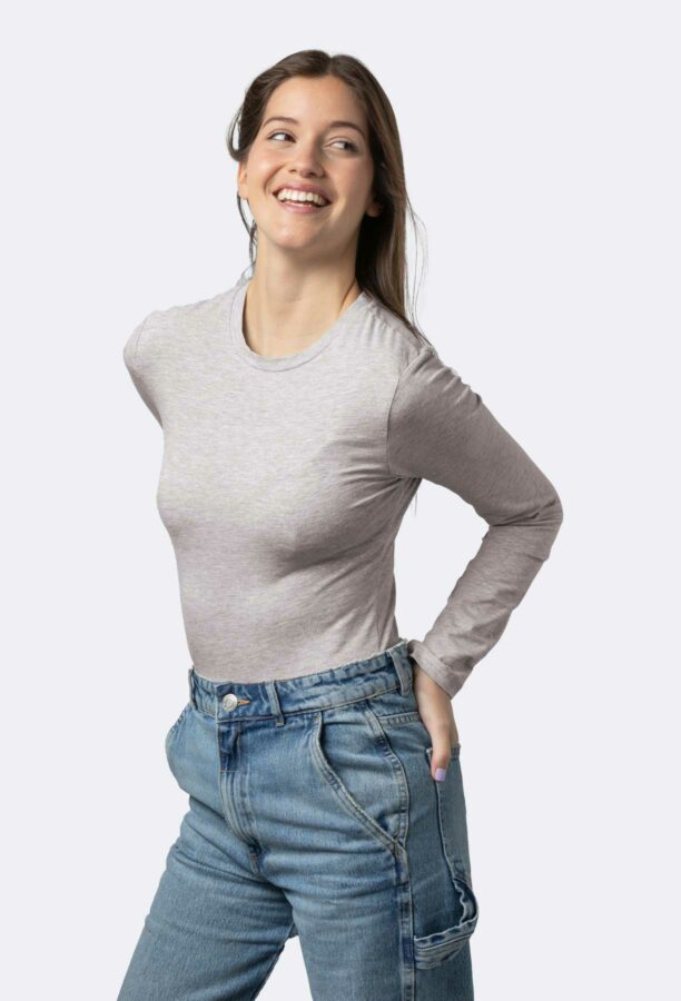 Womens Basic Round Long Sleeves Undershirt