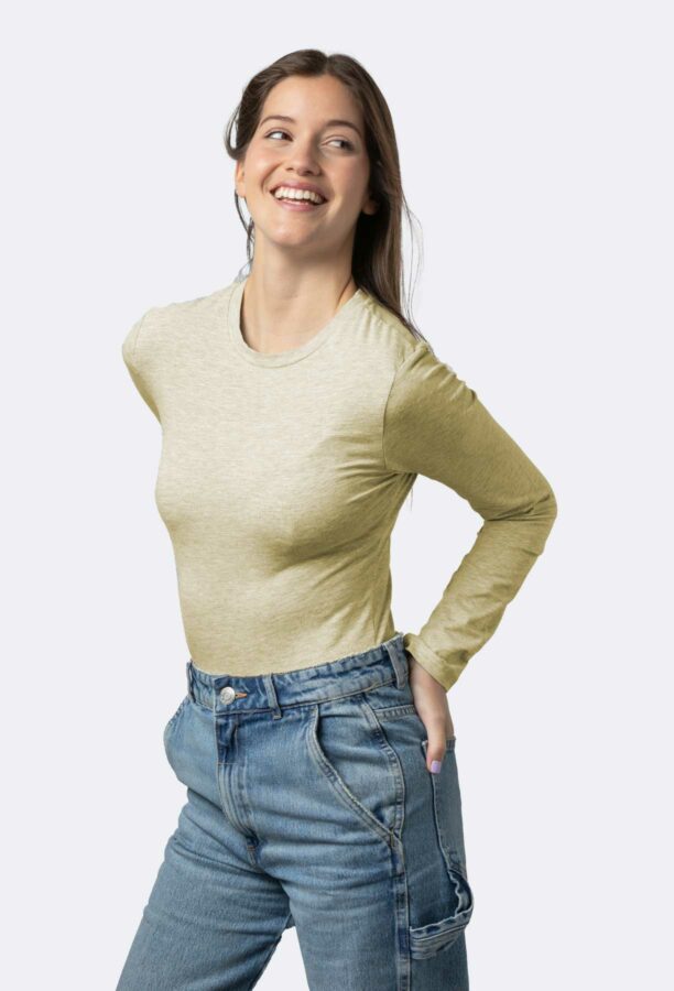 Womens Basic Round Long Sleeves Undershirt - Image 4