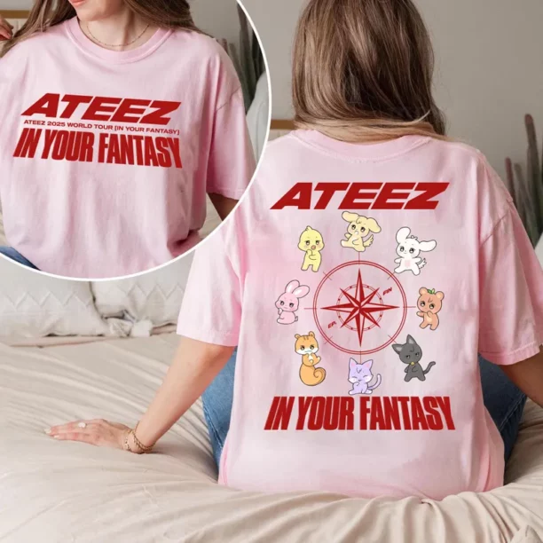 Ateez World Tour In Fantasy Shirt, Ateez Golden Hour Shirt, Ateez Member Aniteez Shirt, Ateez World Tour 2025 Shirt - Image 3